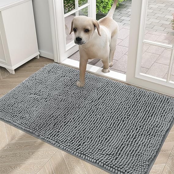 Dog Door Mat for Muddy Paws, Absorbs Moisture and Dirt